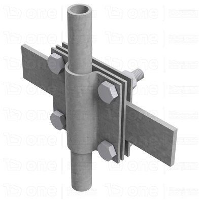 3-plate earth connector B up to 40mm Ø20mm (hot-dip galvanized steel) /OG/